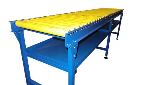 gravity conveyor with fluid catcher